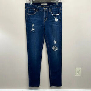 Bullhead Black Skinny Denim Jeans Distressed Ripped Knee 11